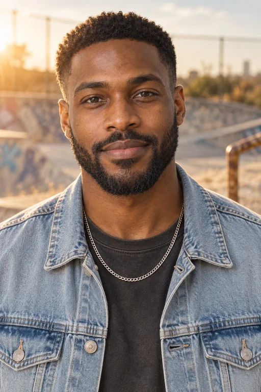 Marcus in the Abandoned Skatepark photoshoot