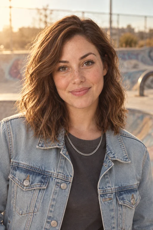 Sophie in the Abandoned Skatepark photoshoot