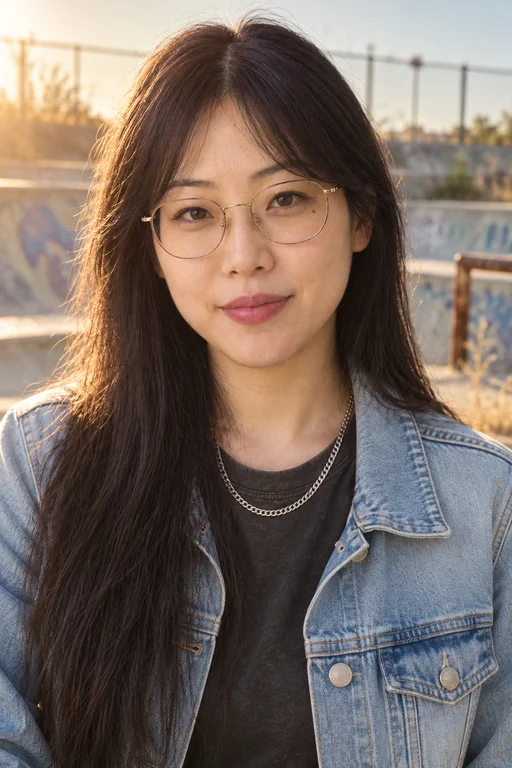 Hana in the Abandoned Skatepark photoshoot