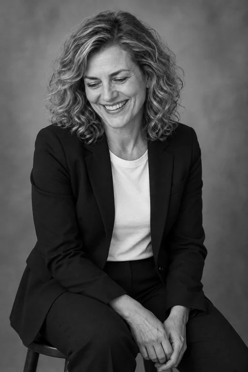 Echtes Lachen – Fotoshooting Schwarz-Weiß-Studio