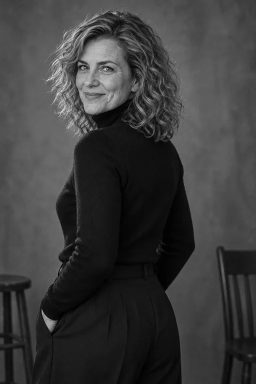 Over the Shoulder – Black & White Studio photoshoot
