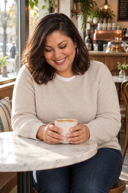 Lachen beim Kaffee – Fotoshooting Café am Morgen