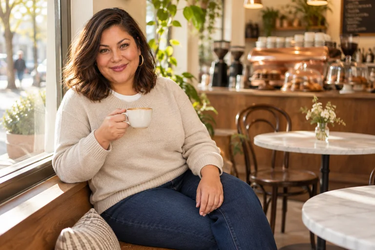 Window Bench – Café Morning photoshoot