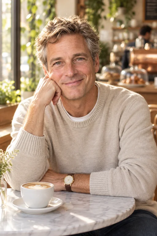 Michael in the Café Morning photoshoot