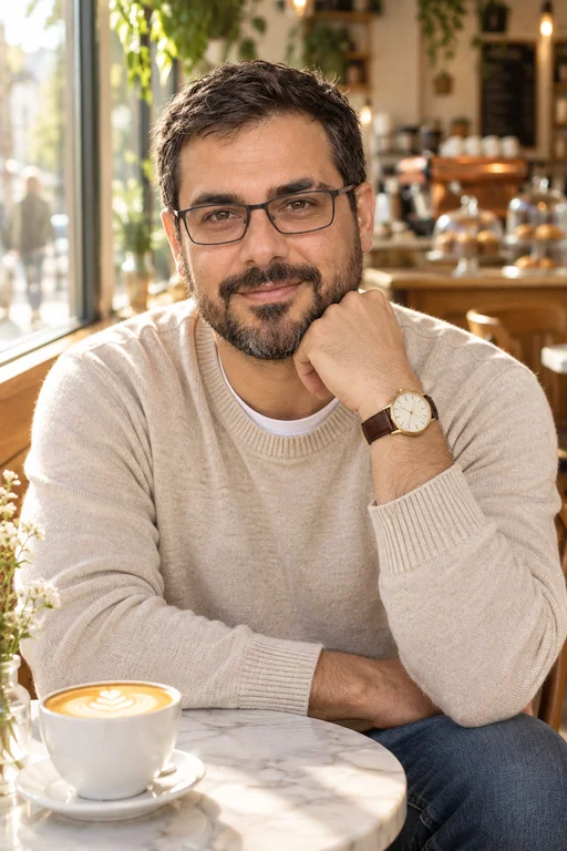 Rafael in the Café Morning photoshoot
