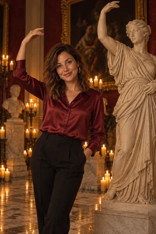 Mimicking the Statue – Candlelight Museum photoshoot
