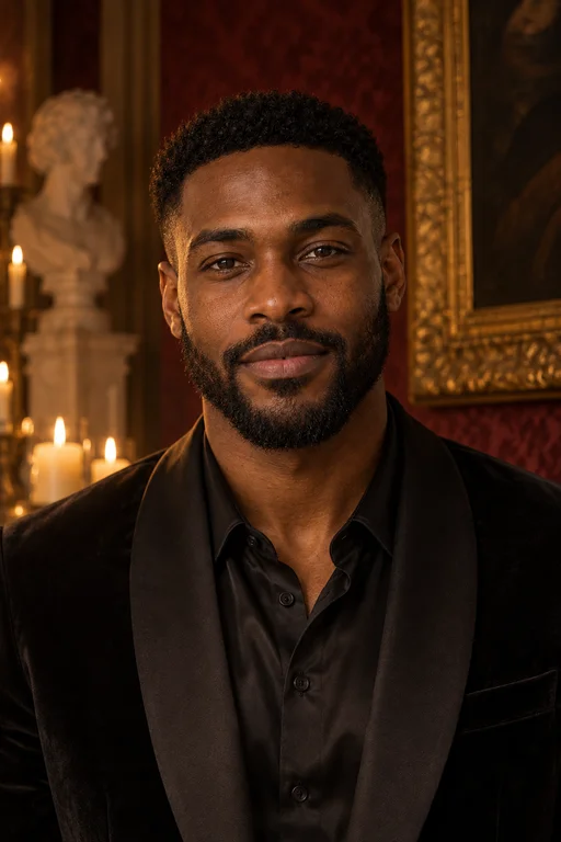 Marcus in the Candlelight Museum photoshoot
