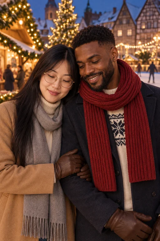 An den Lichtern – Fotoshooting Weihnachtsmarkt