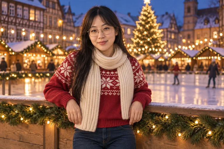 An der Bande – Fotoshooting Weihnachtsmarkt