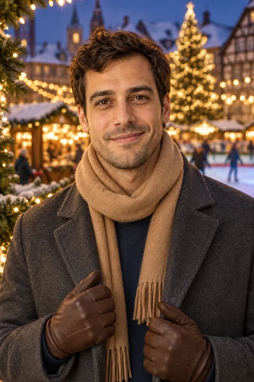 Oliver in the Christmas Market photoshoot