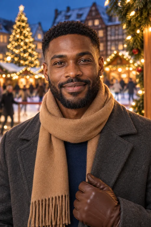 Marcus im Fotoshooting Weihnachtsmarkt