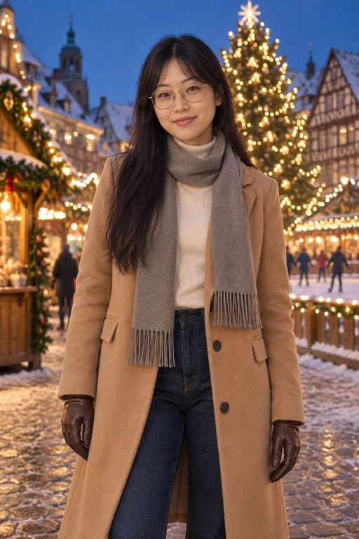 Platz zur blauen Stunde – Fotoshooting Weihnachtsmarkt