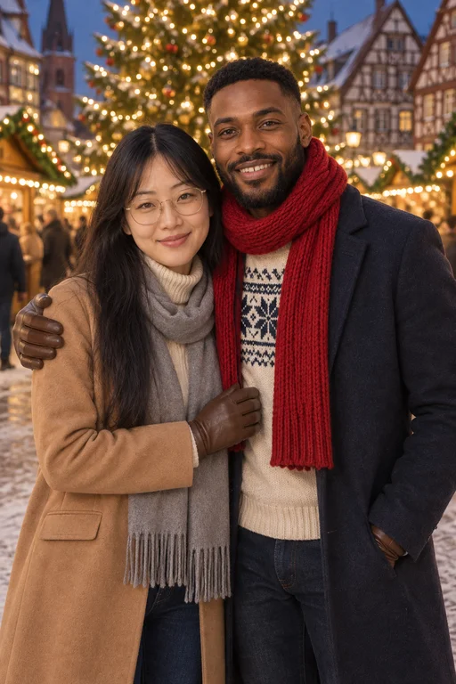 Together Under the Tree – Christmas Market photoshoot