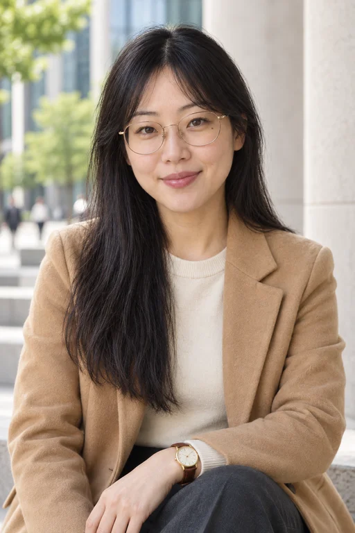 Hana in the City Business photoshoot