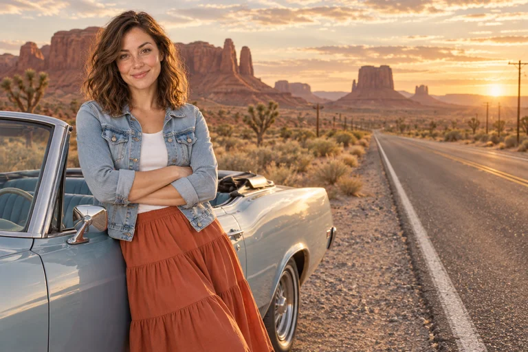 Das Cabrio – Fotoshooting Roadtrip durch die Wüste