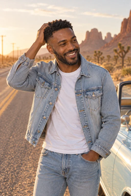 Lachen auf freier Straße – Fotoshooting Roadtrip durch die Wüste