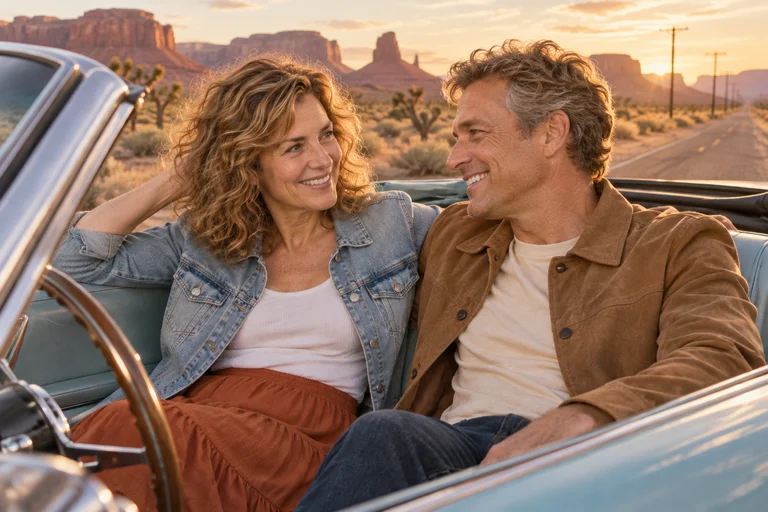 Laughing in the Front Seat – Desert Road Trip photoshoot