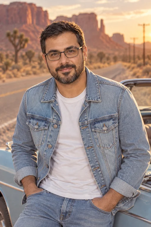 Rafael im Fotoshooting Roadtrip durch die Wüste