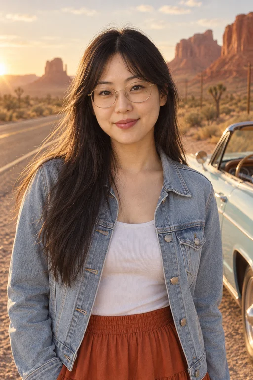 Hana im Fotoshooting Roadtrip durch die Wüste