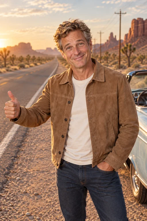 Per Anhalter – Fotoshooting Roadtrip durch die Wüste