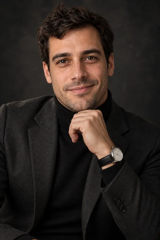 Oliver in the Executive Dark photoshoot