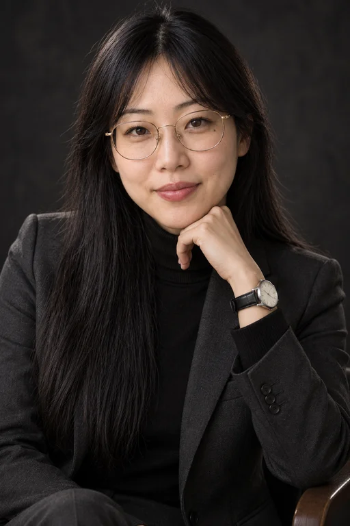Hana in the Executive Dark photoshoot