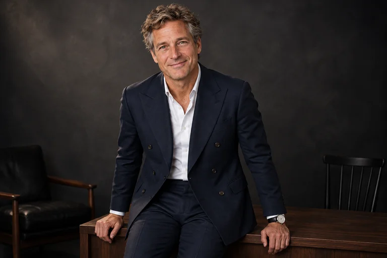Side Table Lean – Executive Dark photoshoot