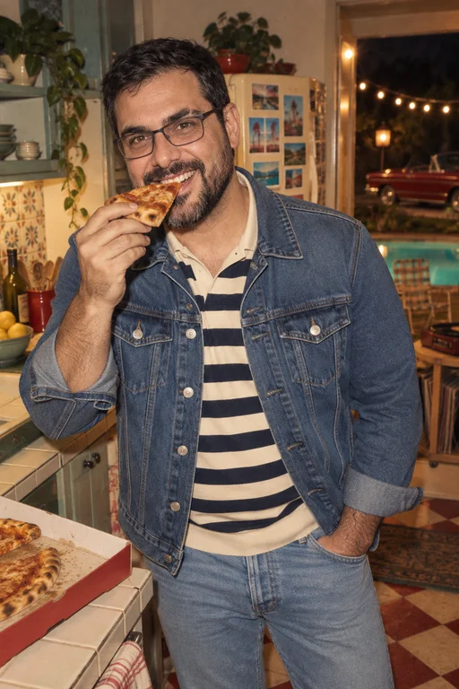 Pizzastück – Fotoshooting Analog-Schnappschuss