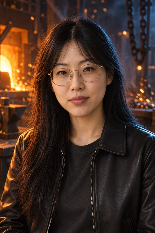 Hana in the Fire & Metal photoshoot