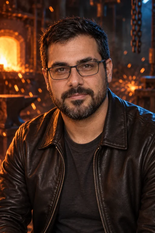 Rafael im Fotoshooting Feuer & Metall