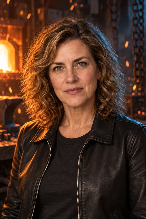 Laura im Fotoshooting Feuer & Metall