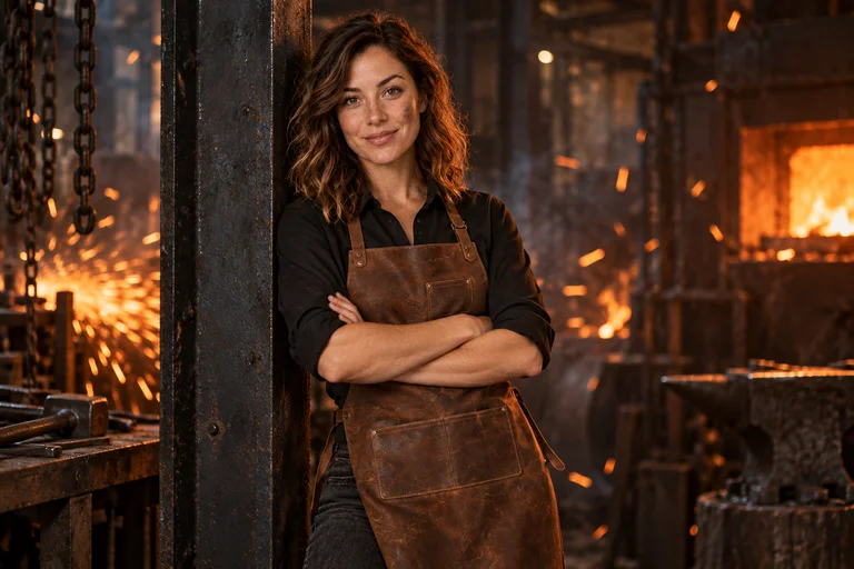 Steel Beam Lean – Fire & Metal photoshoot