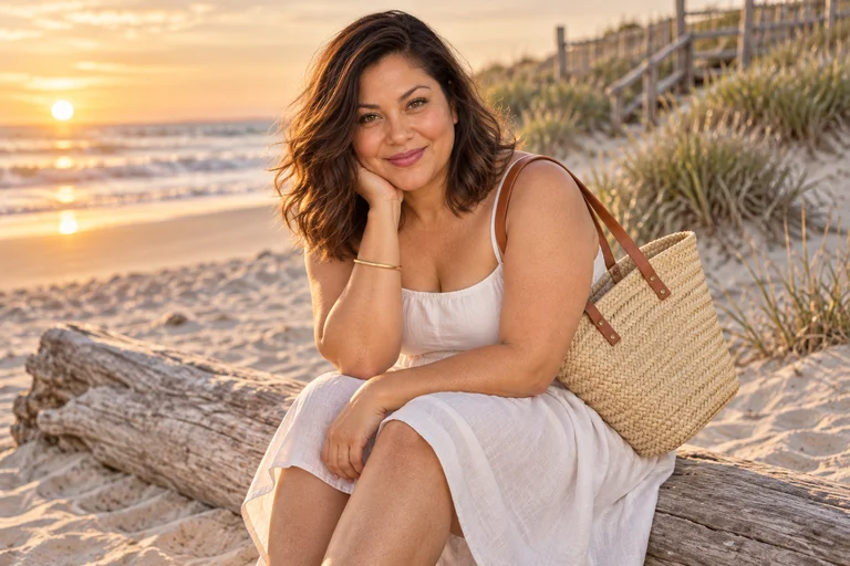 Driftwood Seat – Golden Beach photoshoot