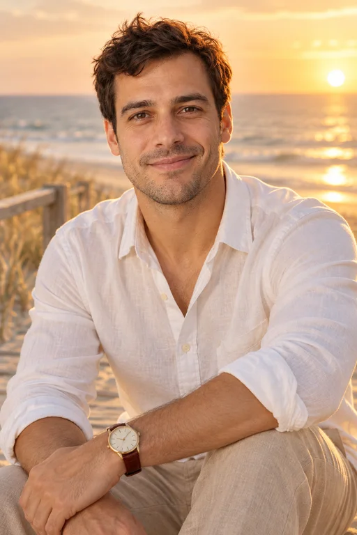 Oliver im Fotoshooting Goldener Strand