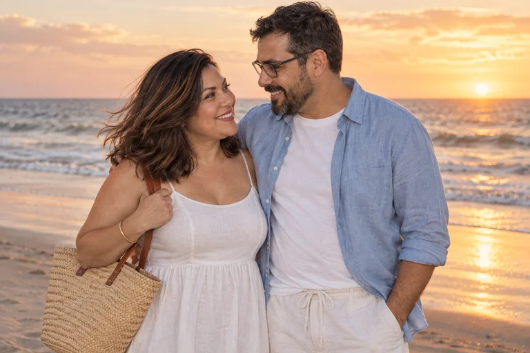 Lachen im Wind – Fotoshooting Goldener Strand