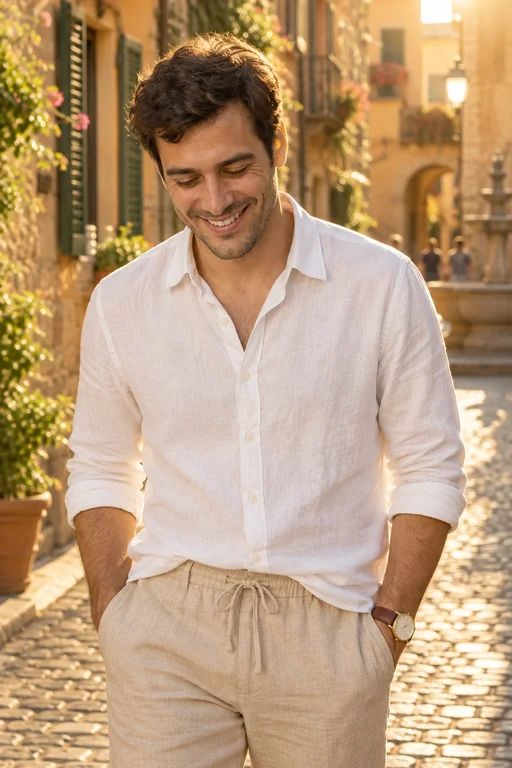 Cobblestone Laugh – Golden Hour Streets photoshoot