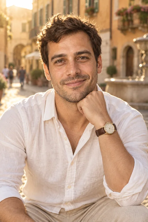 Oliver im Fotoshooting Golden Hour in der Altstadt