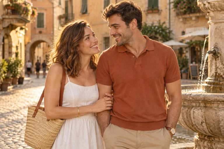 Shared Laugh – Golden Hour Streets photoshoot