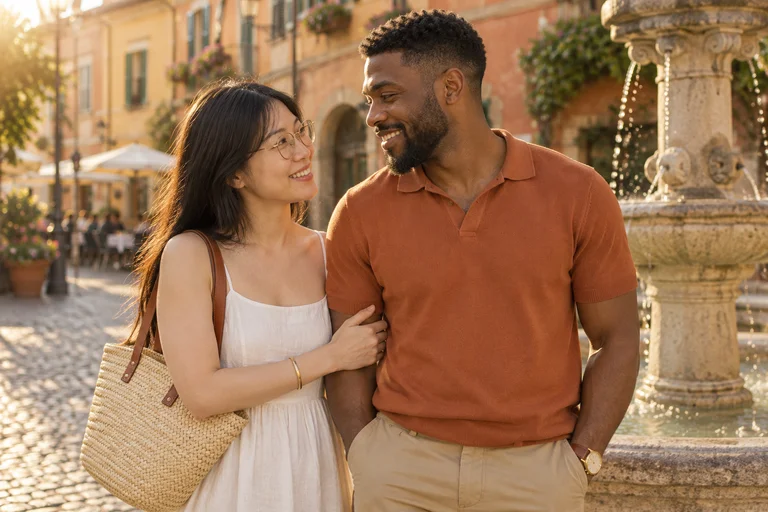 Shared Laugh – Golden Hour Streets photoshoot