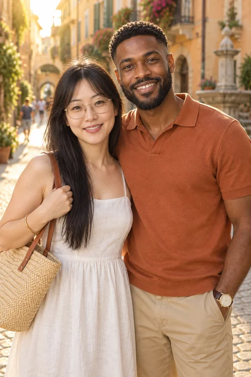 Zusammen in der Gasse – Fotoshooting Golden Hour in der Altstadt