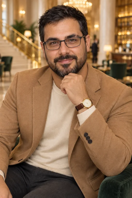 Rafael in the Luxury Hotel photoshoot