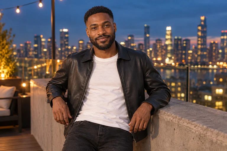 Ledge Lean – Metropolis Rooftop photoshoot