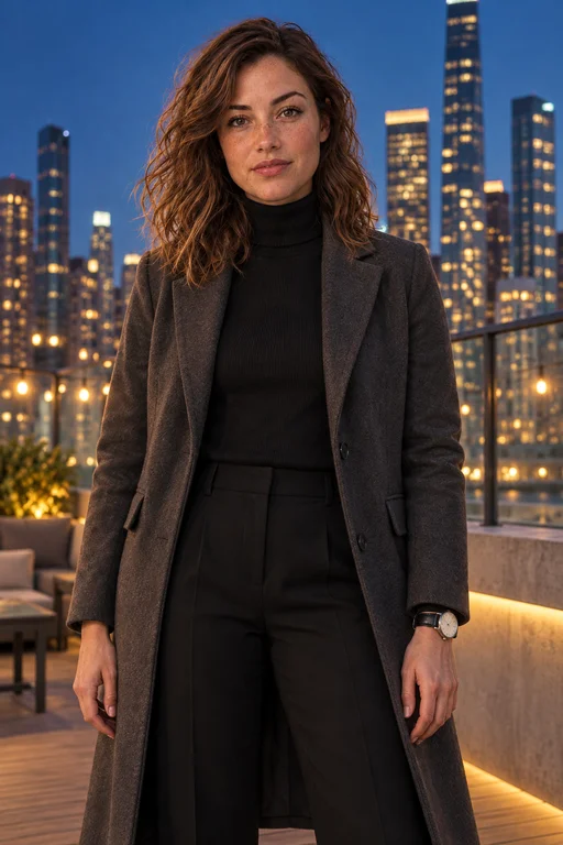 Skyline Stance – Metropolis Rooftop photoshoot