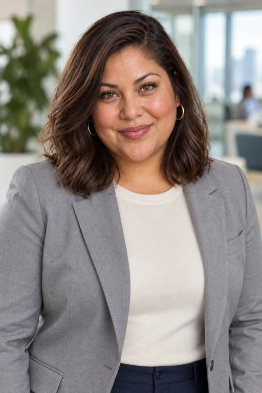Maria in the Modern Office photoshoot