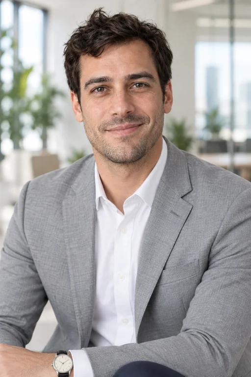 Oliver im Fotoshooting Modernes Büro