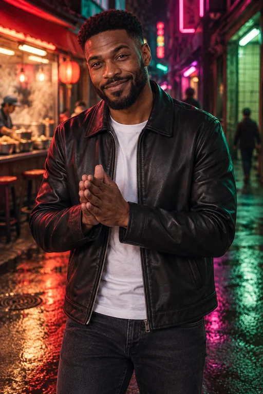 Kragen hoch – Fotoshooting Neon Noir
