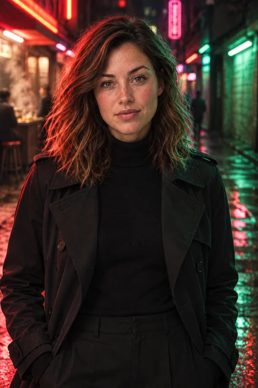Sophie im Fotoshooting Neon Noir