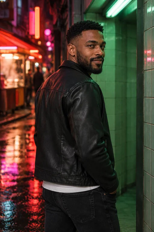 Passage Look Back – Neon Noir photoshoot