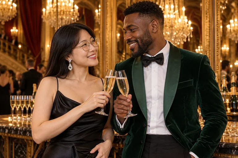 Champagne at the Bar – Opera Gala photoshoot