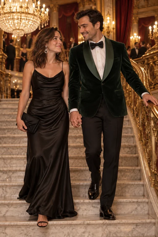 Die große Treppe hinab – Fotoshooting Operngala